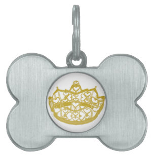 Crown Of Hearts Pet Tag by Kristie Hubler