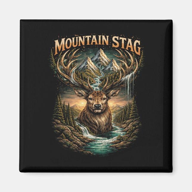 Crown of the Mountain Stag Magnet (Front)