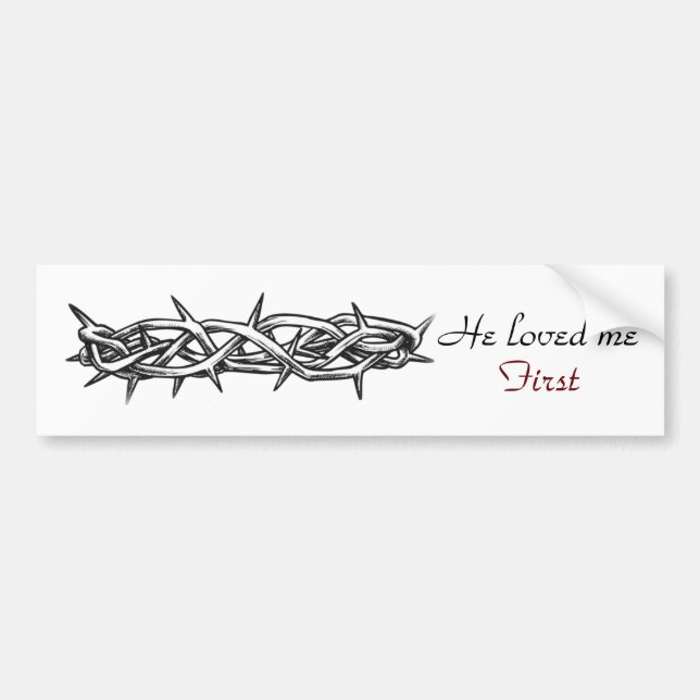 Crown of thorns Jesus Bumper Sticker (Front)