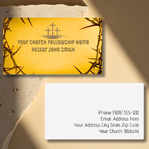 Crown of Thorns Three Crosses Church Business  Card