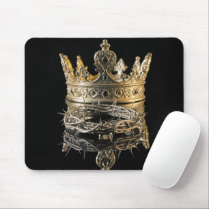 Crown of Thorns With King's Gold Crown Mouse Pad