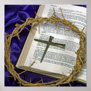 Crown of thorns with nails poster