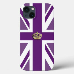 Crown on Patriotic British Union Jack Flag iPhone 13 Case