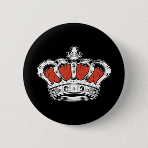 Crown - Orange 6 Cm Round Badge
