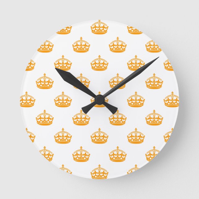 Crown Orange Round Clock (Front)