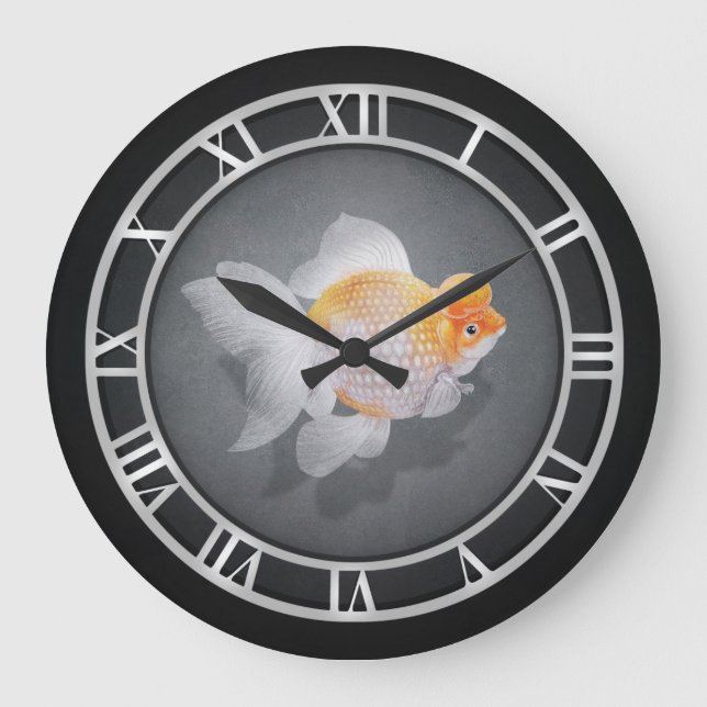 Crown Pearlscale Goldfish Large Clock (Front)