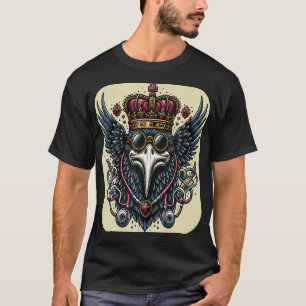 Crown Plague Doctor Face Black Death Funny Cure T-Shirt