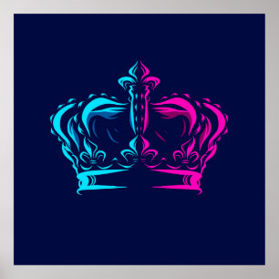 Crown pop art poster