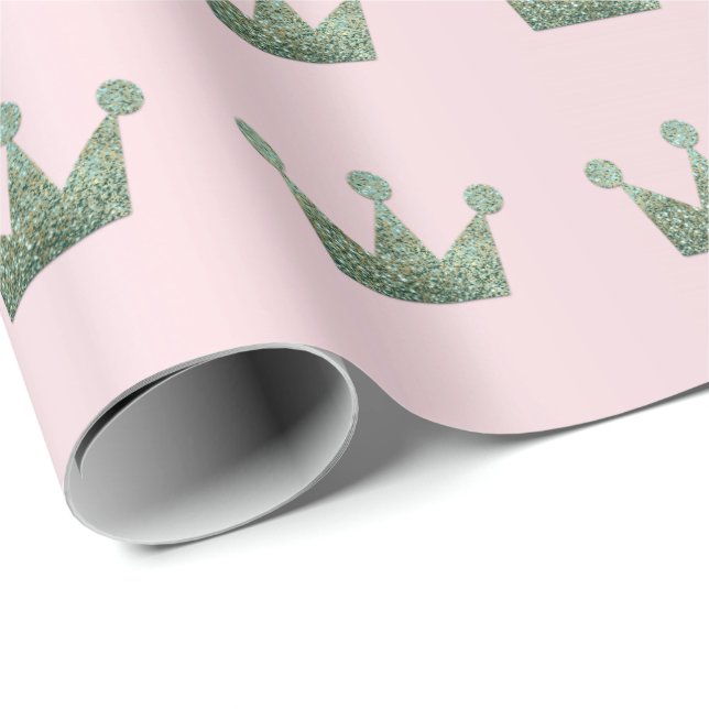 Crown Prince Princes Prince Mint Pink Wrapping Paper (Roll Corner)