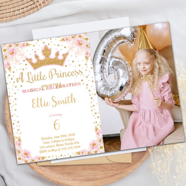 Crown Princess Birthday Invitations with Photo (Crown Princess Birthday Invitations with photo)