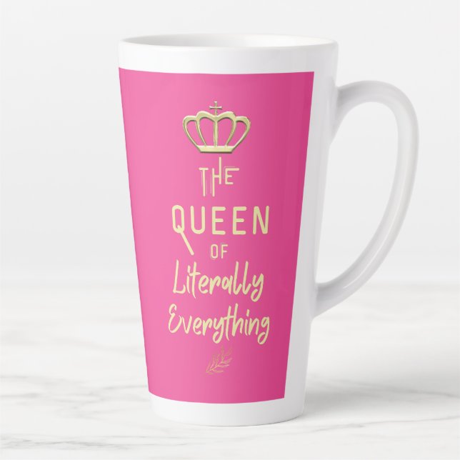 Crown Queen of Everything Gold   Latte Mug (Right)