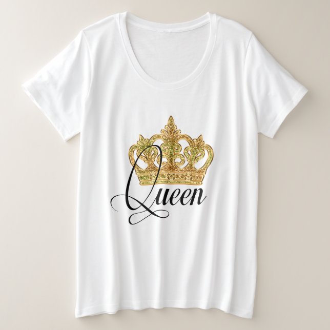 Crown Queen Plus Size T-Shirt (Design Front)