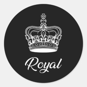 Crown Queen Princess Gold Royal Funny Gift Idea Classic Round Sticker
