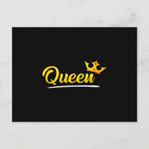 Crown Queen Princess Gold Royal Funny Gift Idea Postcard