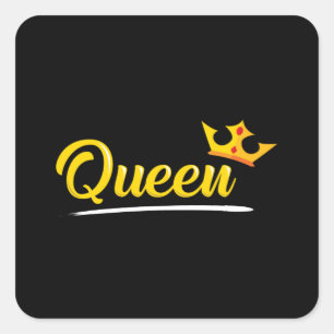 Crown Queen Princess Gold Royal Funny Gift Idea Square Sticker