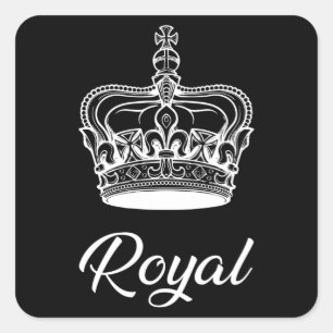 Crown Queen Princess Gold Royal Funny Gift Idea Square Sticker
