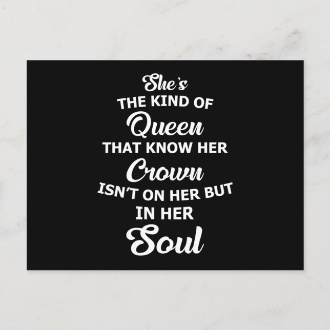 Crown Queen Royal Princess Gold Funny Gift Idea Postcard (Front)