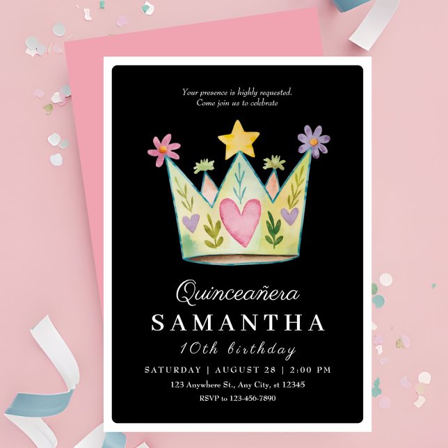 Crown Quinceanera Invitations (Creator Uploaded)