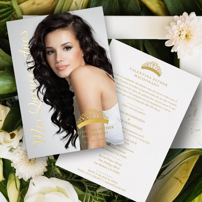 Crown Quinceañera Minimal Photo Fancy Calligraphy (Creator Uploaded)