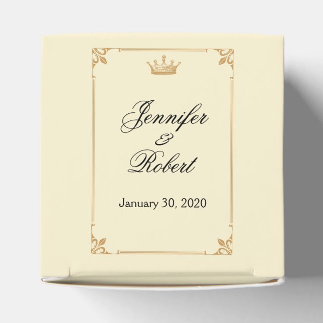 Crown Regency in Gold and Ivory Favour Box (Top)