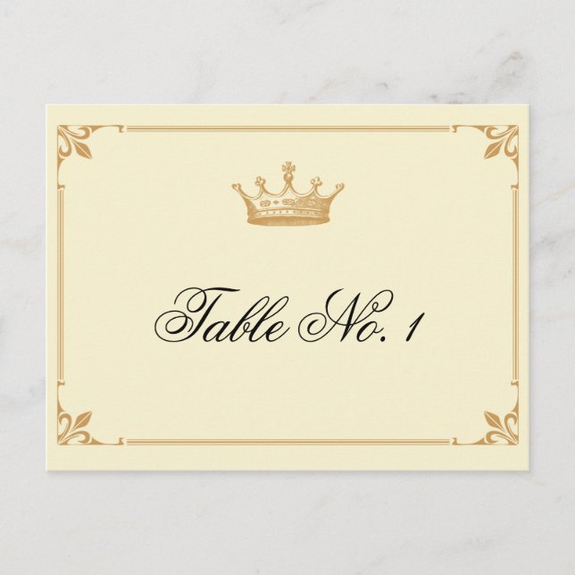 Crown Regency in Gold and Ivory Table Number Postcard (Front)