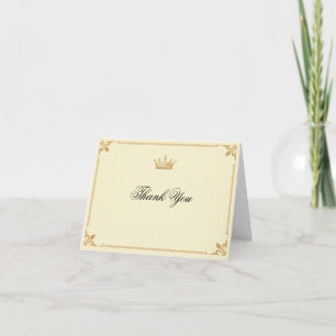 Crown Regency in Gold and Ivory Thank You Card