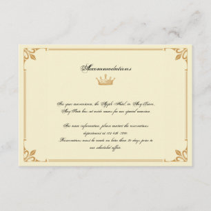Crown Regency in Gold and Ivory Wedding Insert