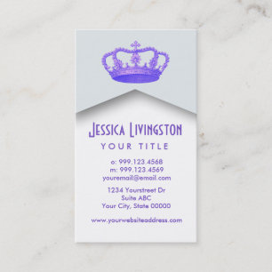 Crown Royalty Princess or Queen Template V2 PURPLE Business Card