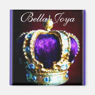 CROWN ROYALTY PURPLE VELVET  ON BLACK MAGNET