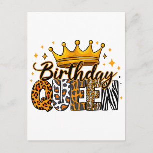 Crown Safari Birthday Queen Holiday Postcard