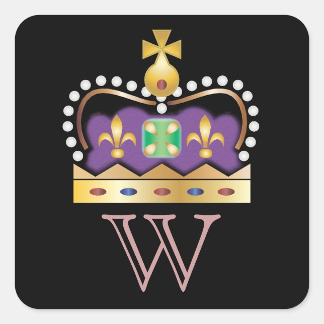 Crown Stickers with monogram (Front)