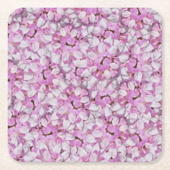 Crown Vetch Seamless Pattern Square Paper Coaster (Front)