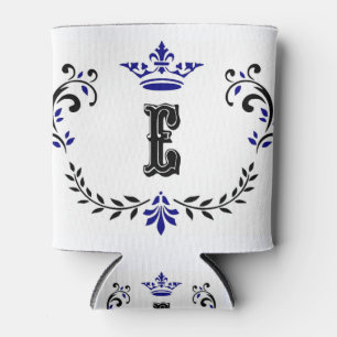 Crown Wreath Monogram 'E' Can Cooler