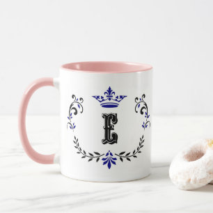 Crown Wreath Monogram 'E' Mug