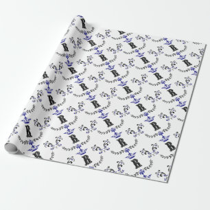 Crown Wreath Monogram 'R' Wrapping Paper