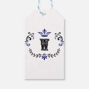 Crown Wreath Monogram 'W' Gift Tags
