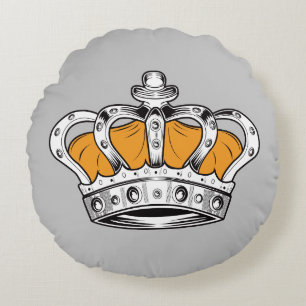 Crown - Yellow Round Cushion