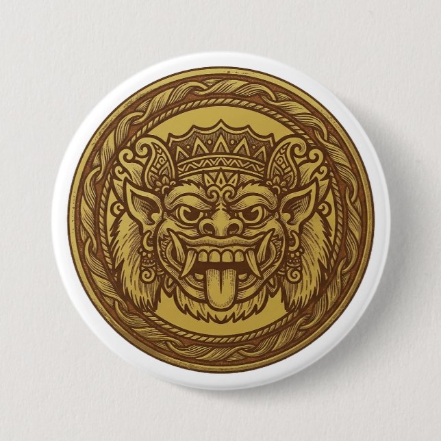 Crowned Barong Medal 7.5 Cm Round Badge (Front)