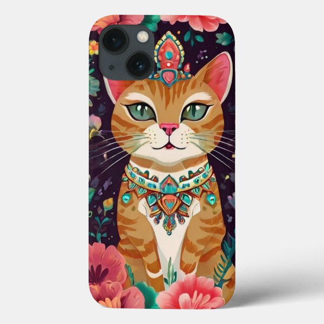 Crowned Bejewelled Cat  Case-Mate iPhone Case (Back)