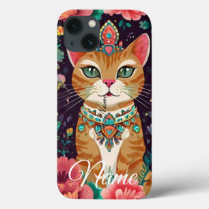 Crowned Bejewelled Cat  iPhone 13 Case