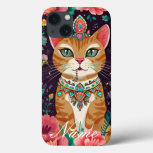 Crowned Bejewelled Cat  iPhone 13 Case