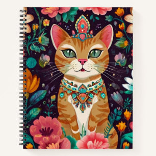 Crowned Bejewelled Cat  Notebook