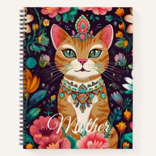 Crowned Bejewelled Cat Notebook