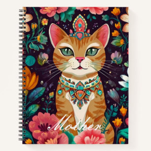 Crowned Bejewelled Cat  Notebook