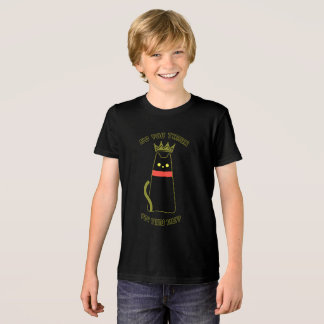 Crowned Bossy Black Cat T-shirt for kids Funny Cat Tri-Blend Shirt