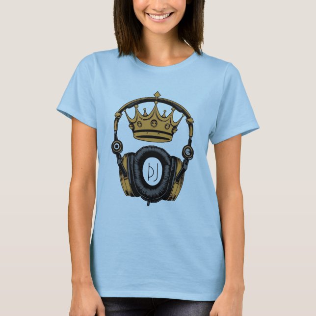 Crowned by Sound: DJ Headphones Ruling the Dance  T-Shirt (Front)