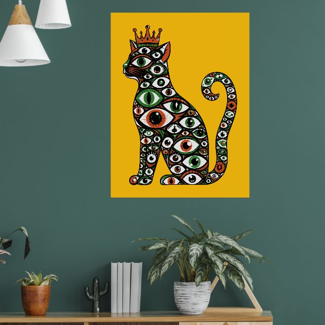 Crowned Cat Eyes Poster (Living Room 1)