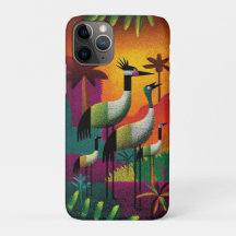 Crowned Cranes Jungle Pop Phone Case
