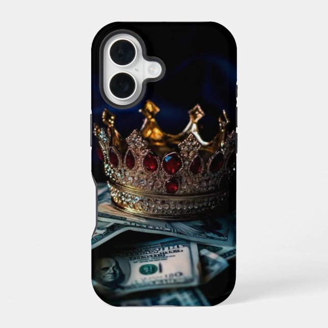 Crowned in Wealth iPhone 16 Case (Back)