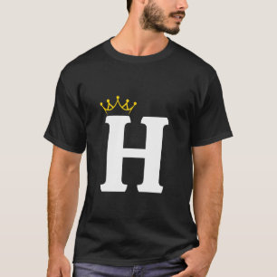 Crowned Letter H Monogram Design T-Shirt